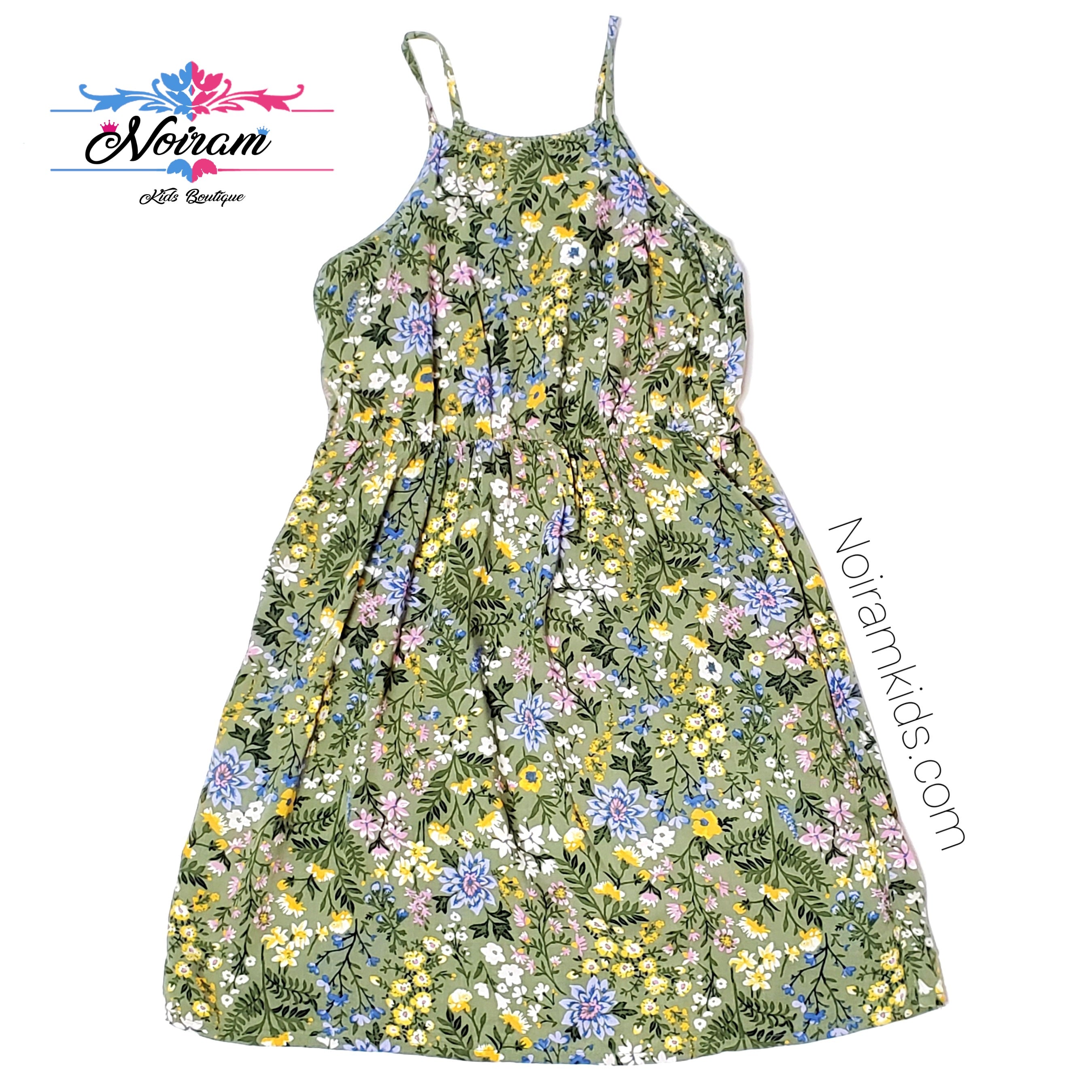 olive green kids dress