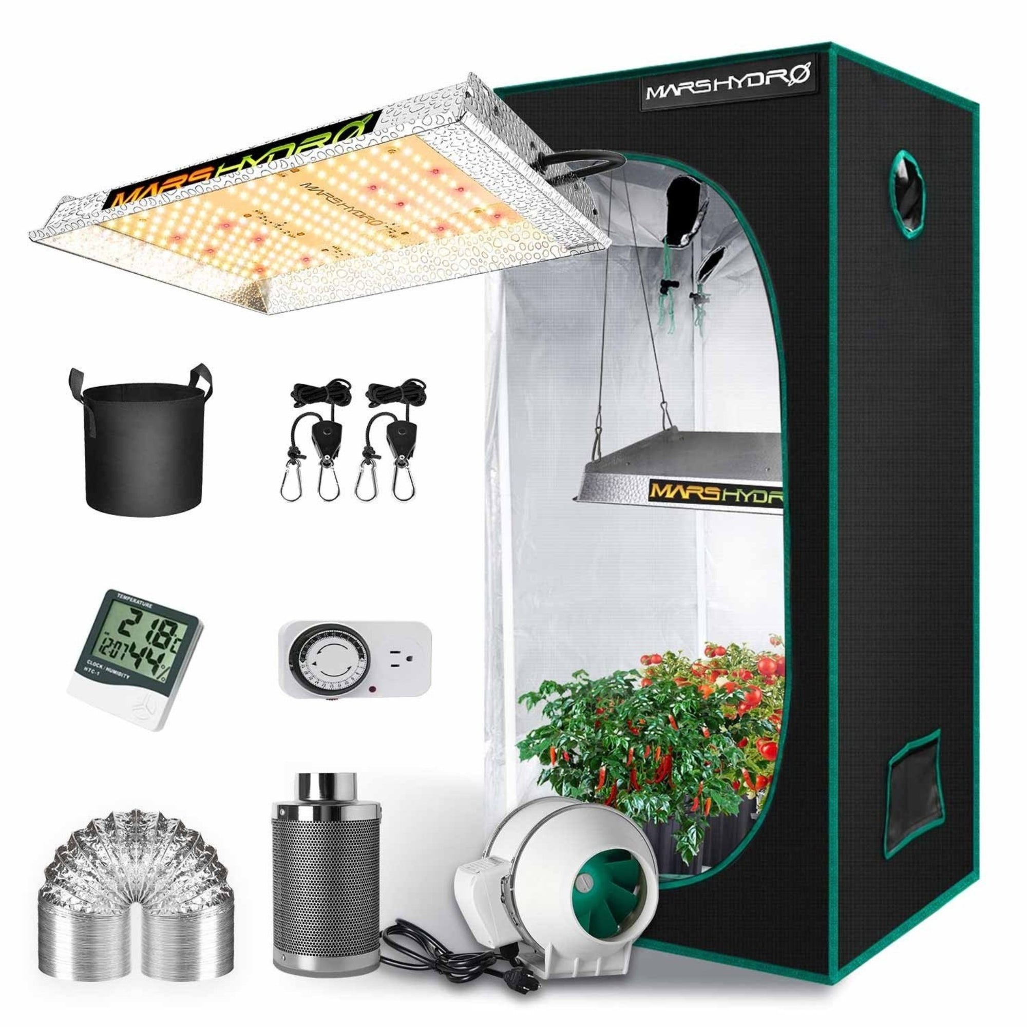 Mars Hydro TS600 LED Grow Light and 2x2 Indoor Full Grow Tent Kit