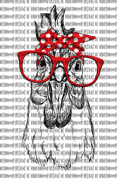 Download Chicken with glasses and bandana - Halleahwood