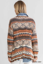 Load image into Gallery viewer, Umgee Multicolor Crochet Striped Long Sleeve Pullover Sweater Top
