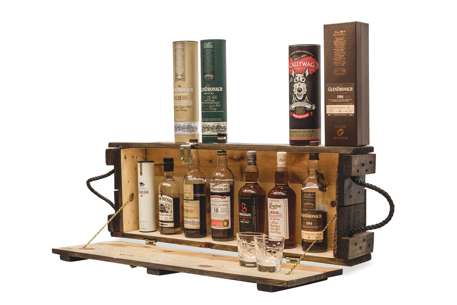 Whiskey bar | Wood Murphy bar | Top shelf whiskey service | Whiskey lovers gift