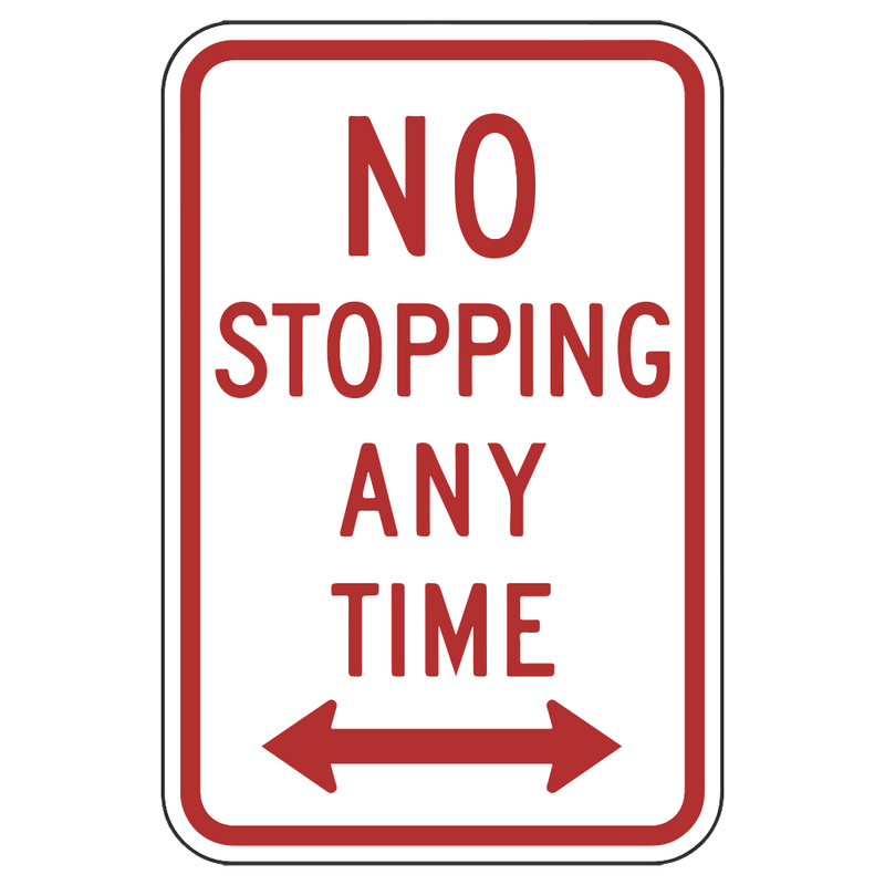 no stopping anytime sign california