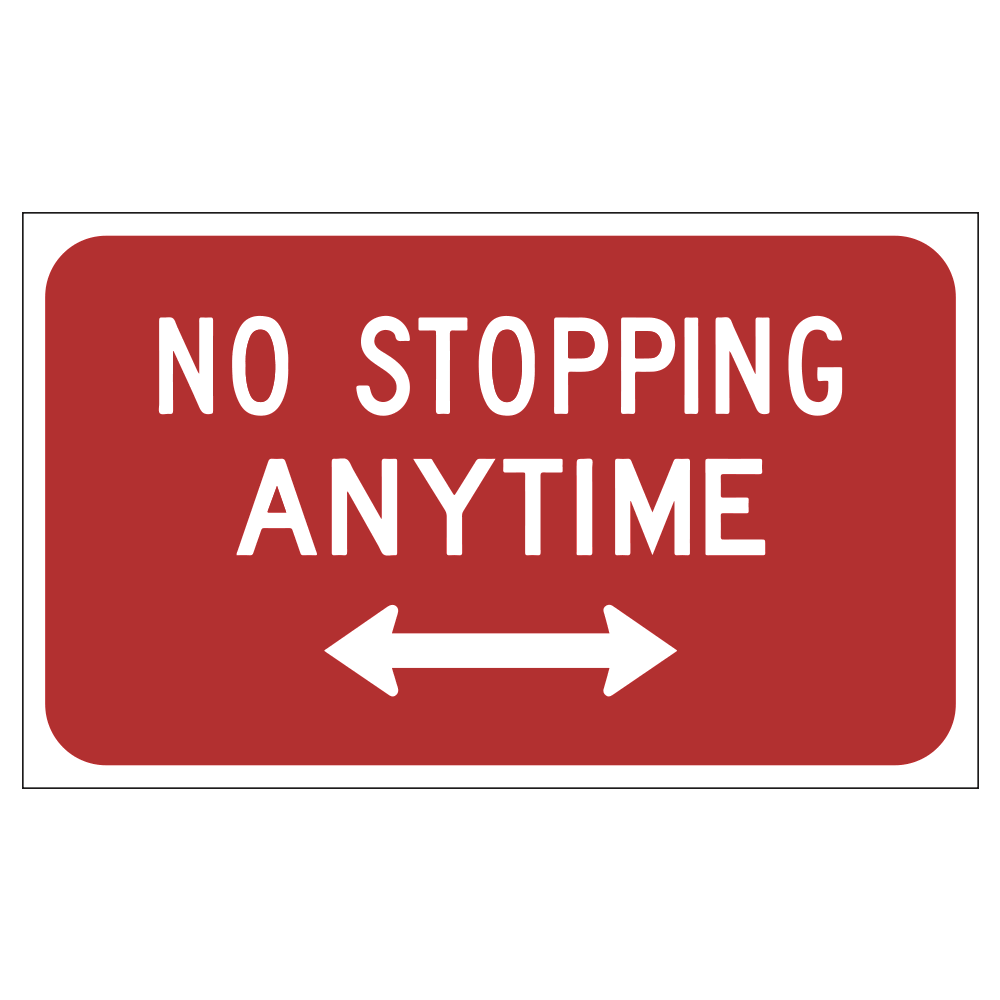 no stopping anytime sign california