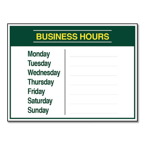 Business Hours with Number Sheet - Decal<BR>12 In. X 9 In.