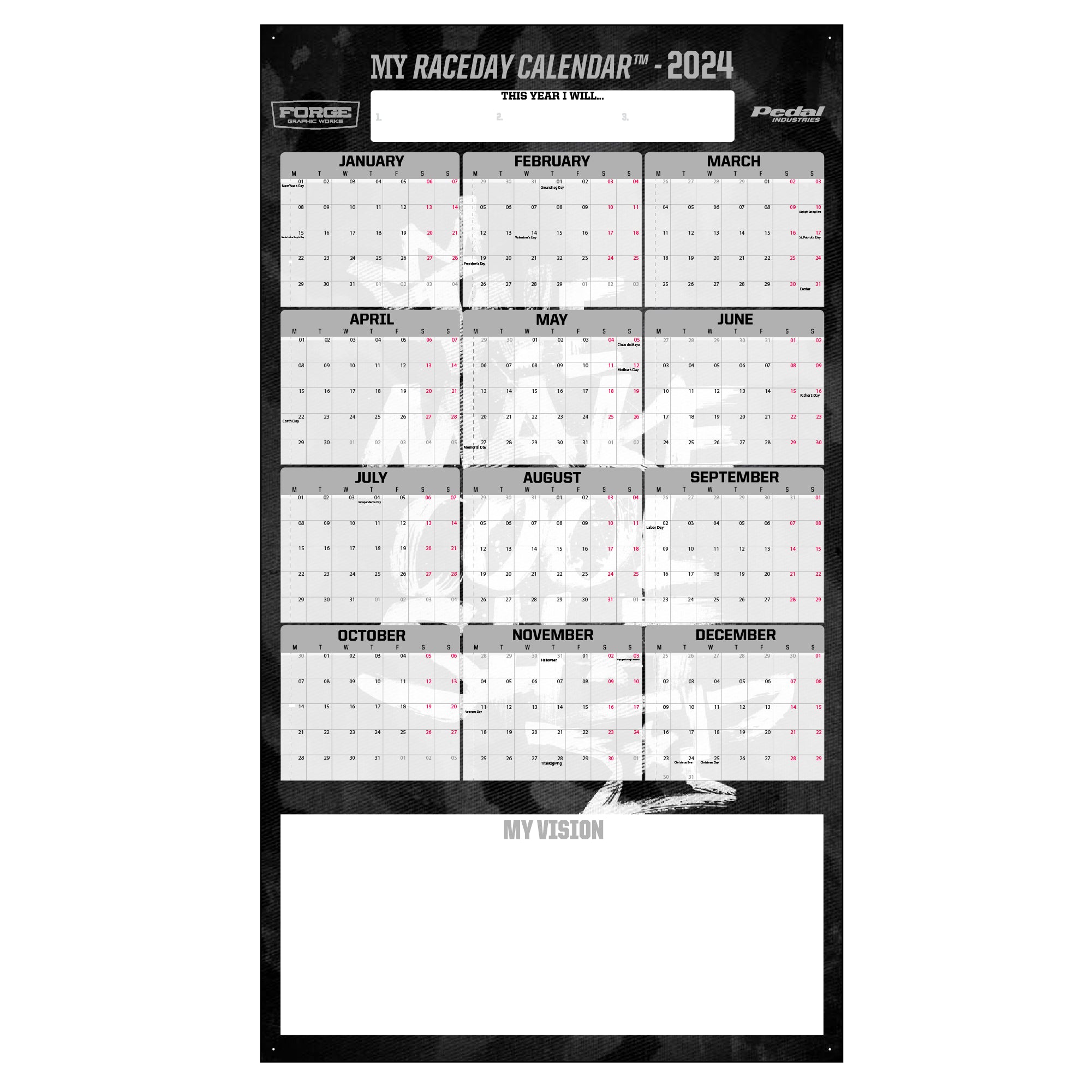 2024 MY RACEDAY™ CALENDAR PEDAL Industries Reviews on Judge.me