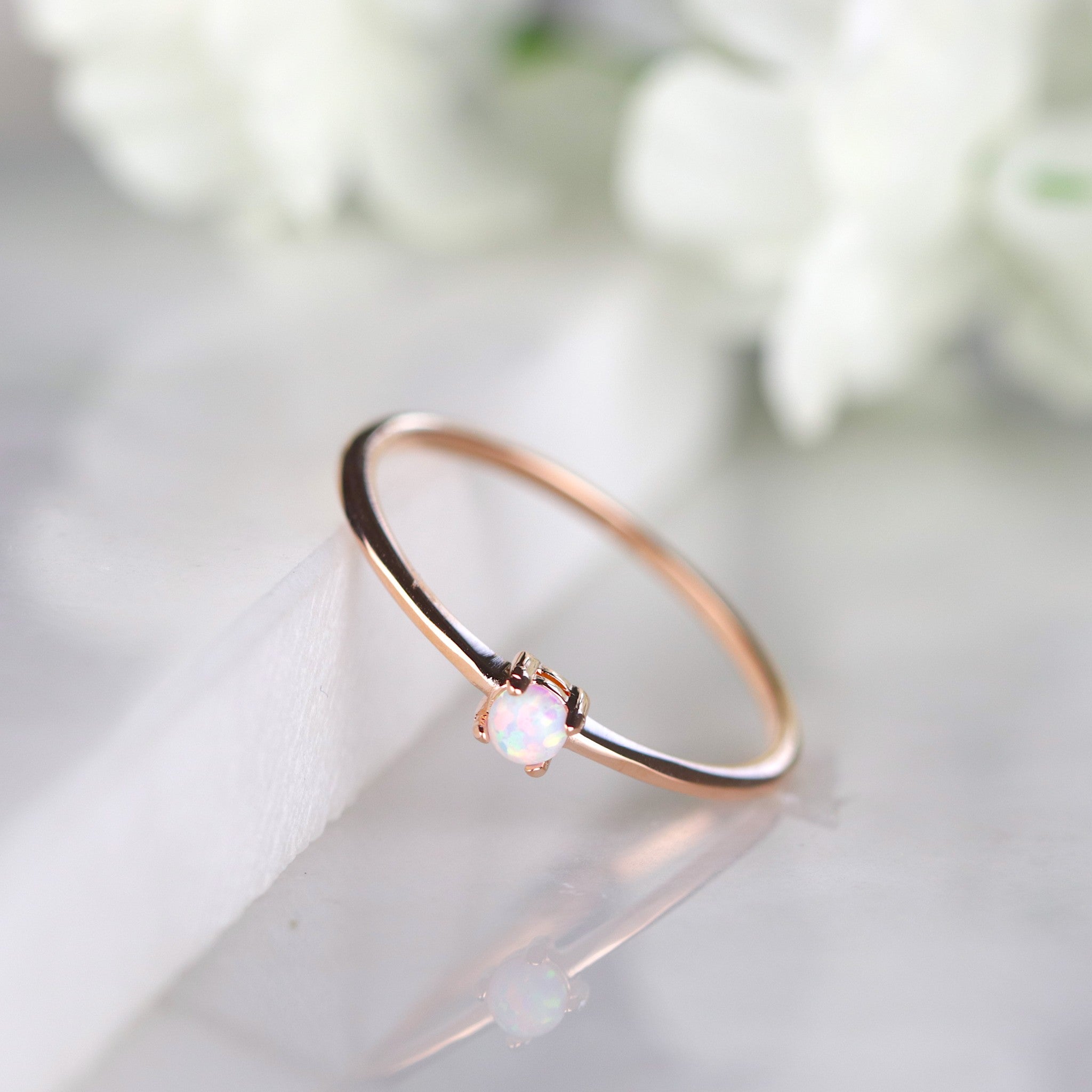 opal ring rose gold