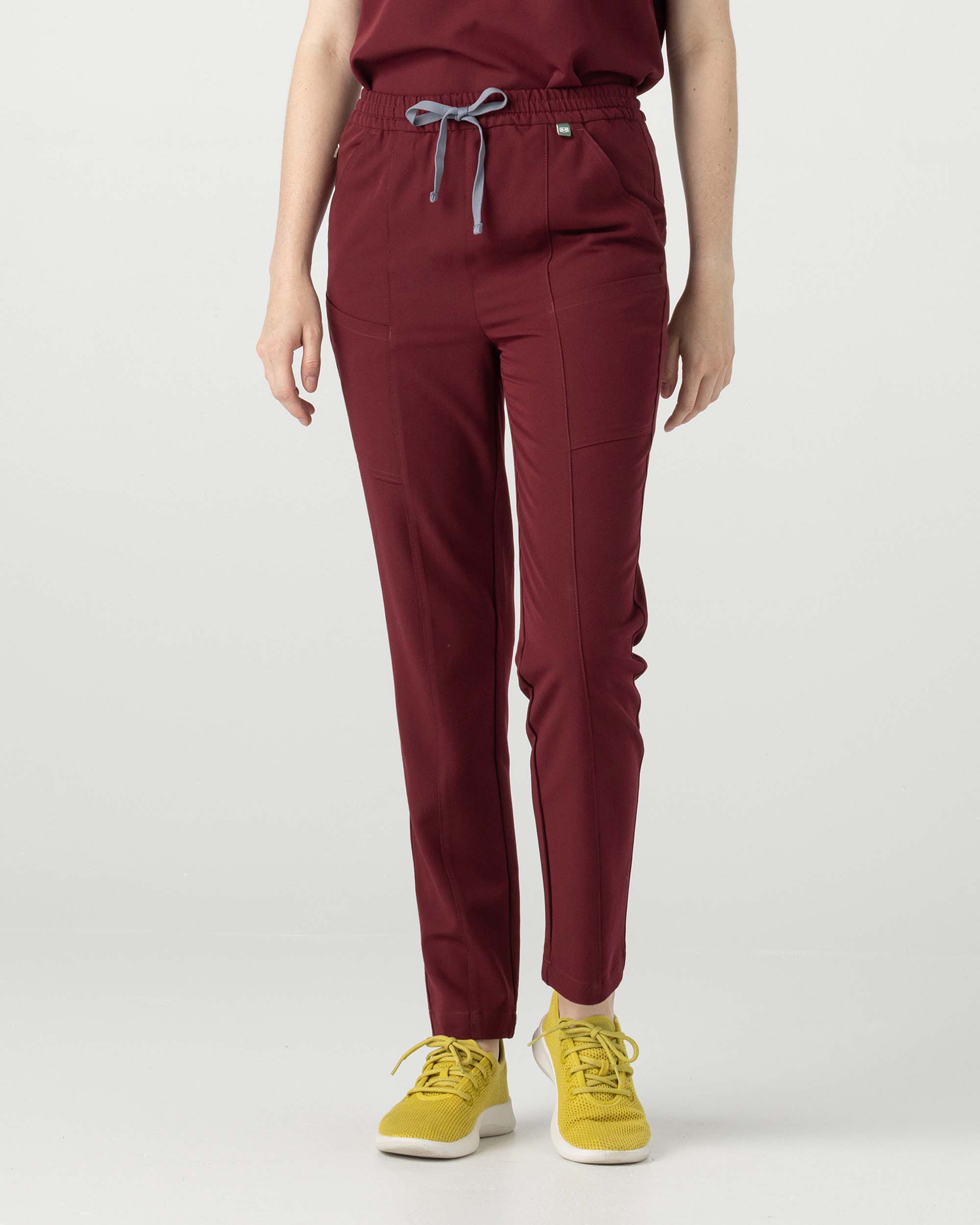 Order Women Regular Fit Maroon Trousers Online From CLOTHINK INDIA ,New  Delhi