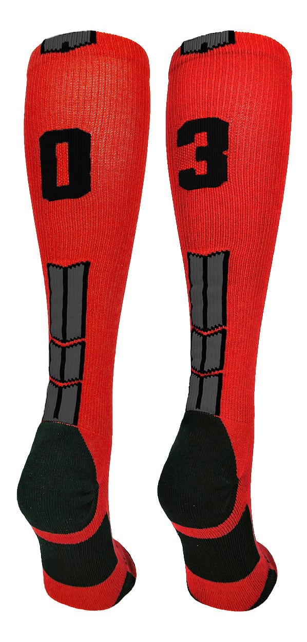 Red Softball Socks | Red Number Socks | Red Soccer Socks – MadSportsStuff