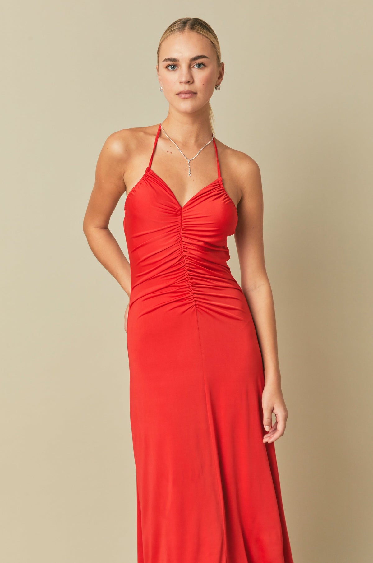 Criss Cross Halter Maxi Dress – Endless Rose