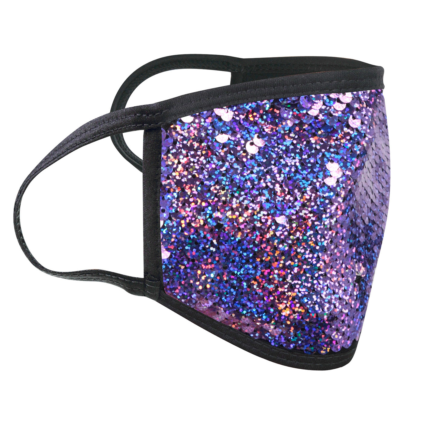 Lavender-Silver Adult Sequin Face Mask