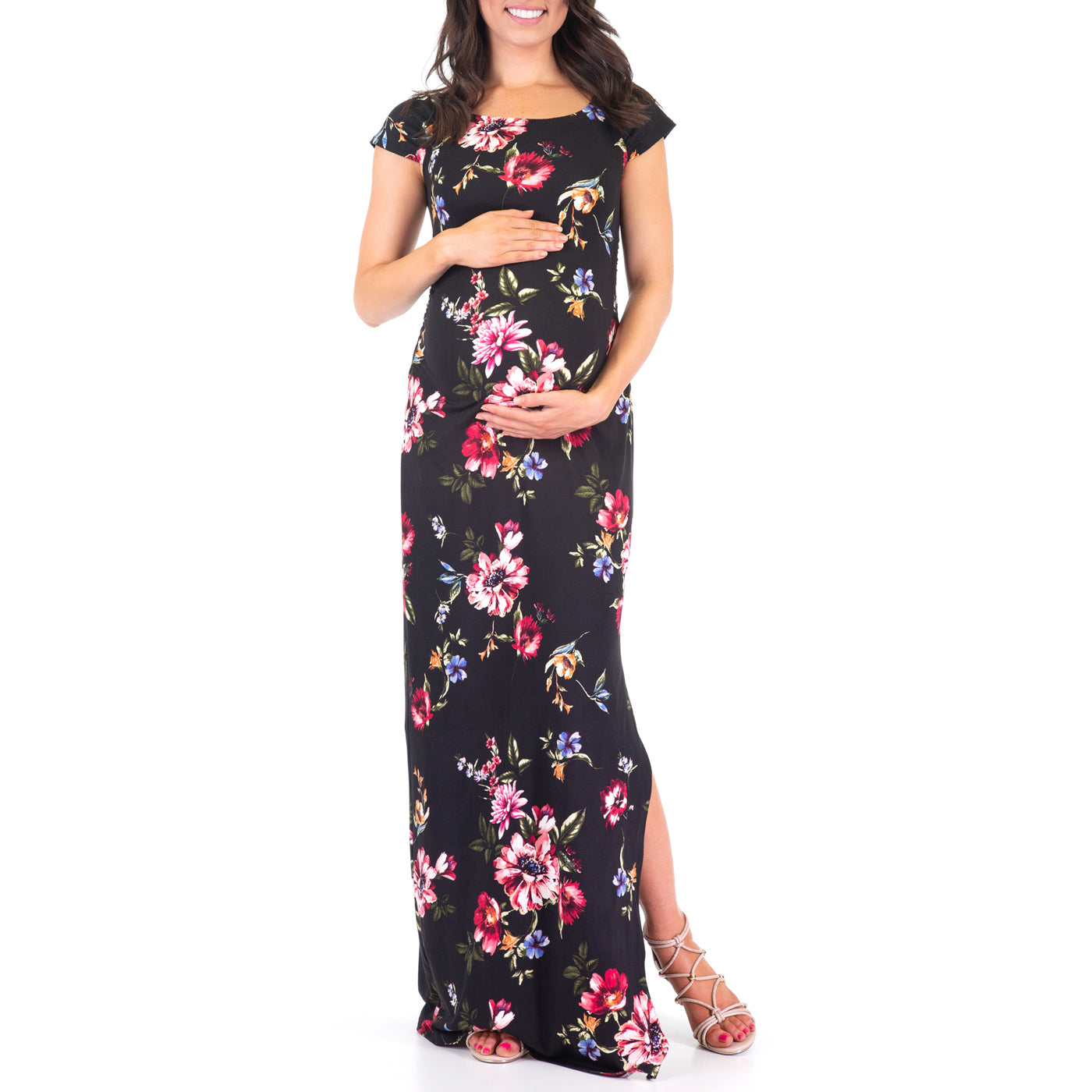 ruched bodycon maternity dress