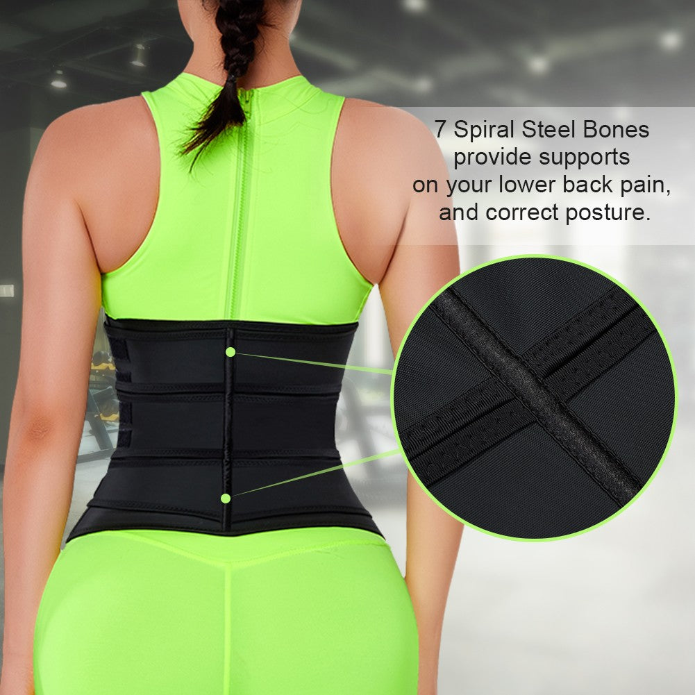 Triple Belt Neoprene Zipper Waist Trainer With Thermo Technology