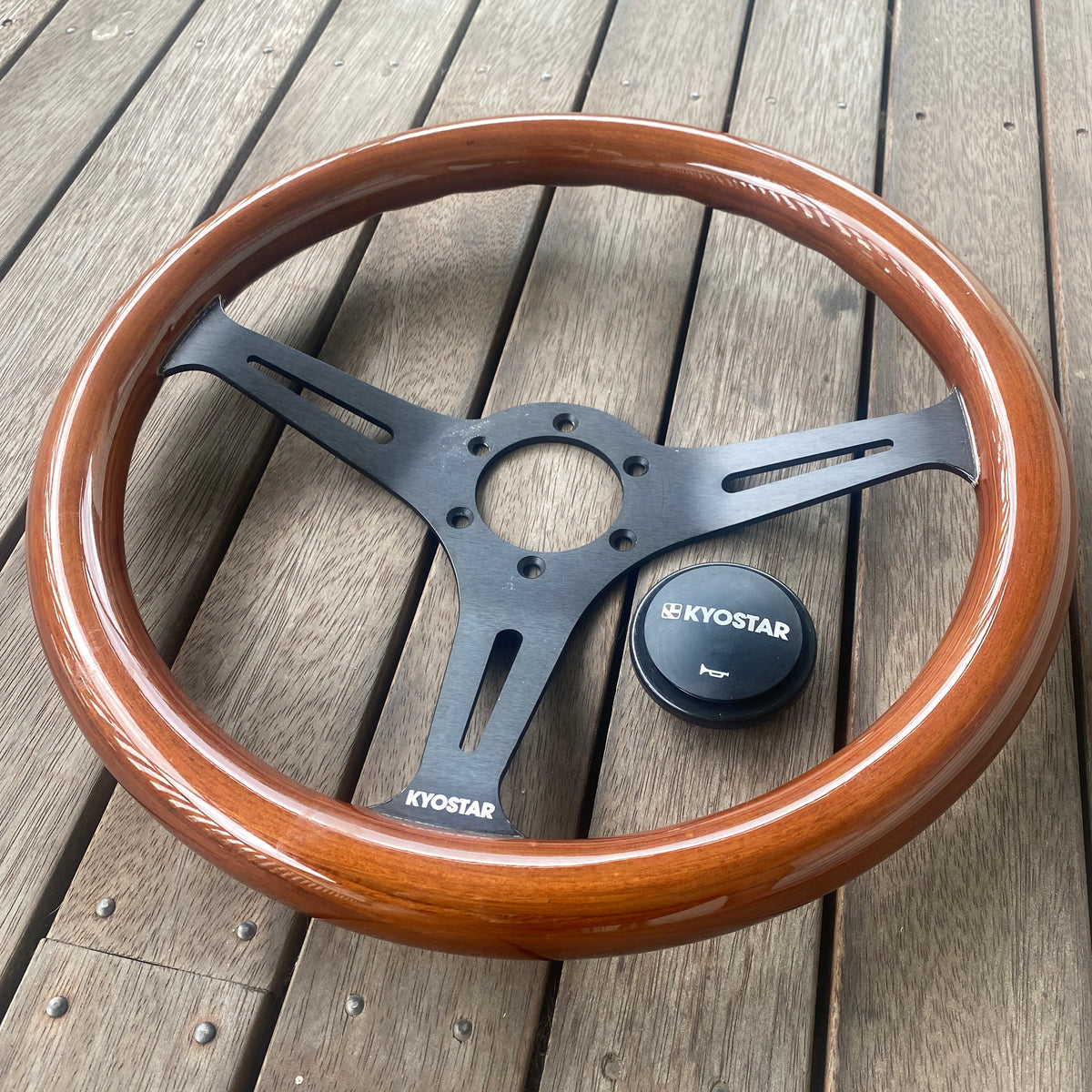Woodgrain Steering Wheel 350mm | Two Step Garage