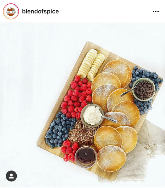 Make your own pancake board displayed on Sonder LA's Winsome Acacia board.