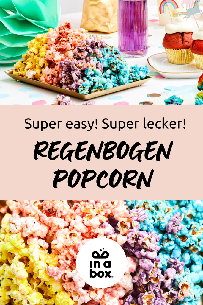 Einhorn Kindergeburtstag Regenbogen Popcorn bunt Rezept Snack Fingerfood