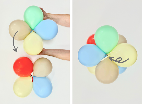 Bild zur Visualisierung des Zusammenbaus einer Ballon Säule von inabox.de