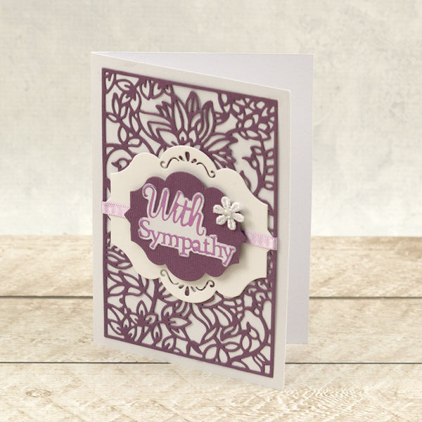 With Sympathy Sentiment Mini Cut, Foil and Emboss Die (1pc)