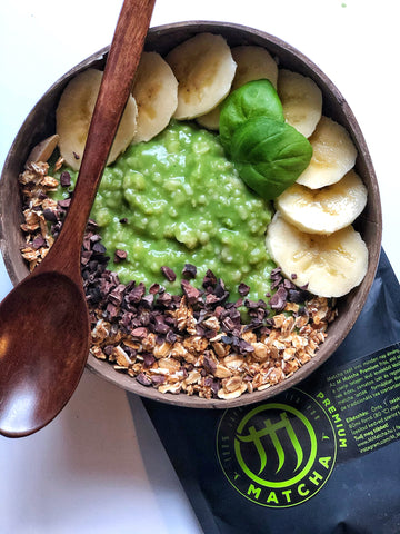matcha teás zabkása egészséges vegán reggeli