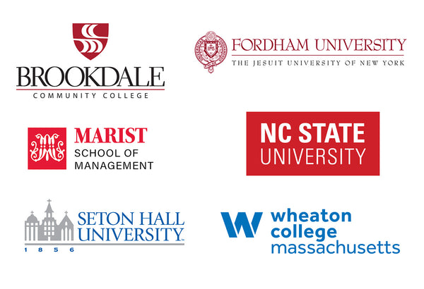 brookdale college logo, fordham university logo, marist college logo, nc state university logo, seton hall university logo, wheaton college logo