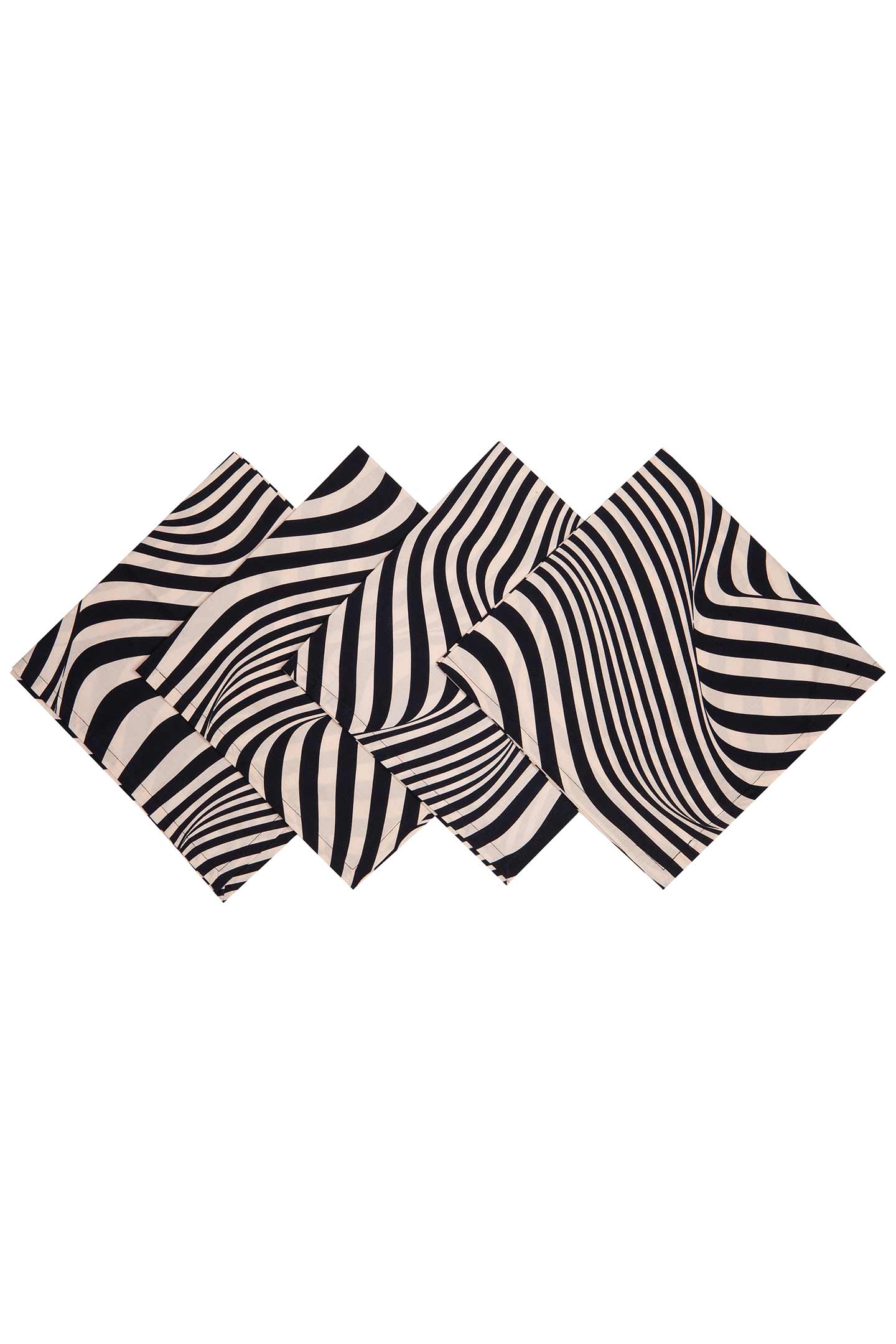 Image of Napkin Set - Black Swirl