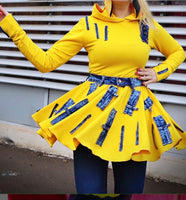 Yellow and Denim Patched Tunic
