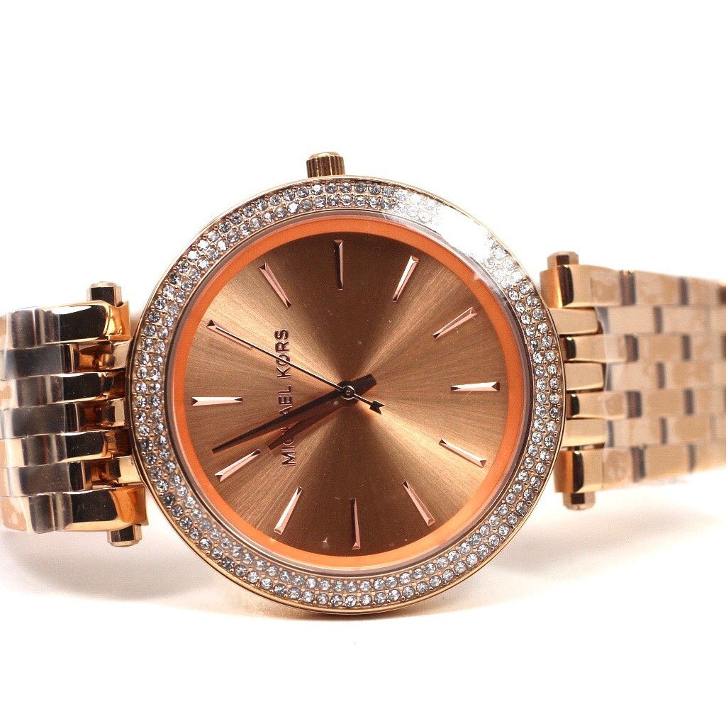 darci pave gold tone watch