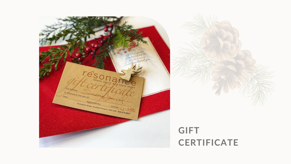 Resonance Gift Certificate is shown