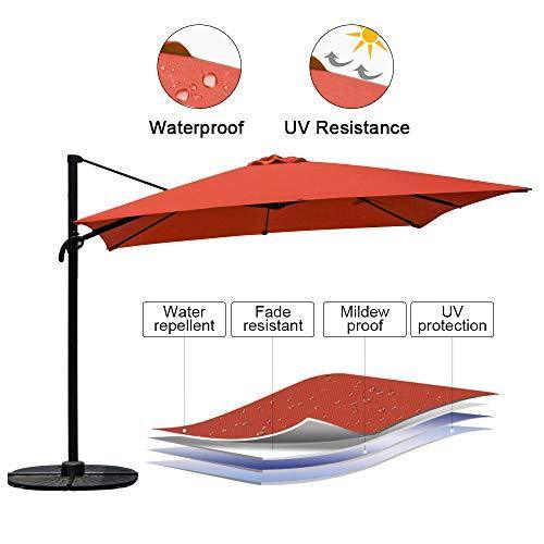 Cobana Offset Rectangular Cantilever Aluminum Patio Umbrella 10 Feet W Bestgetones