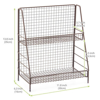 2 Tier Organizer Rack Ezoware Wire Basket Storage Container