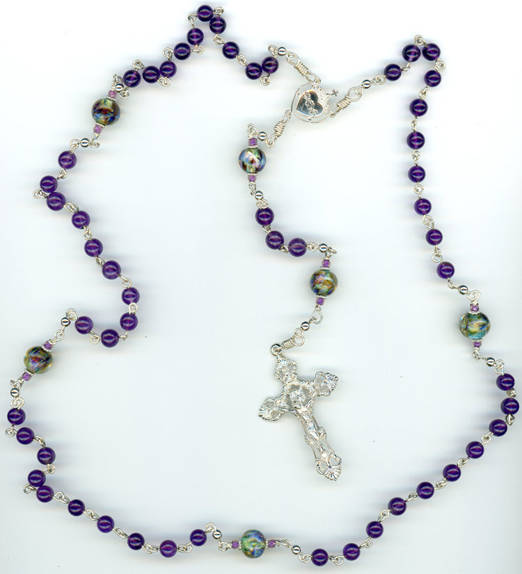 Amethyst Rosary with Handmade Beads – Heirloom Rosaries