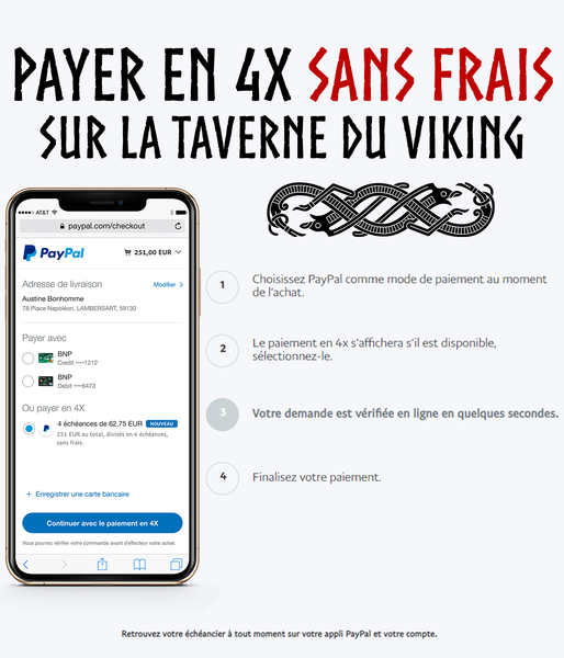 Paiement 4x sans frais sur La Taverne du Viking