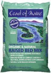 a bag of Coast of Maine Raised Bed Soil