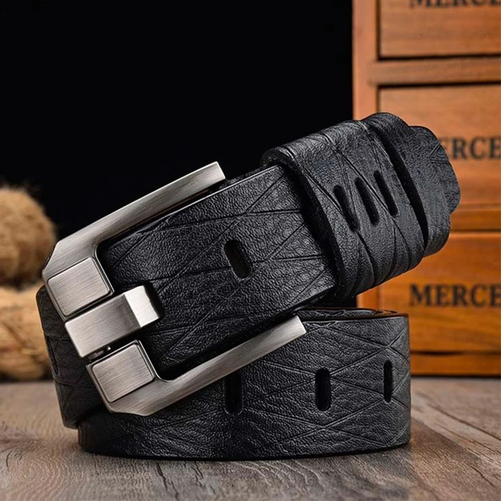 BATOORAP Mens Belts Genuine Leather Round Buckle Automatic Rotated Luxury  Designer Belt Black Trouser Waist Straps BA-R068 Color: Black, Belt Length:  125cm