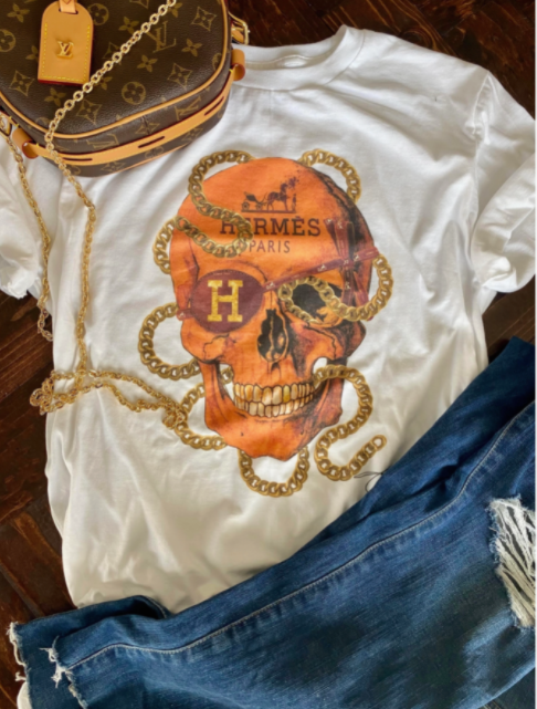 hermes skull t shirt