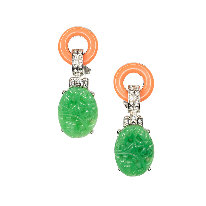 coral jade earrings