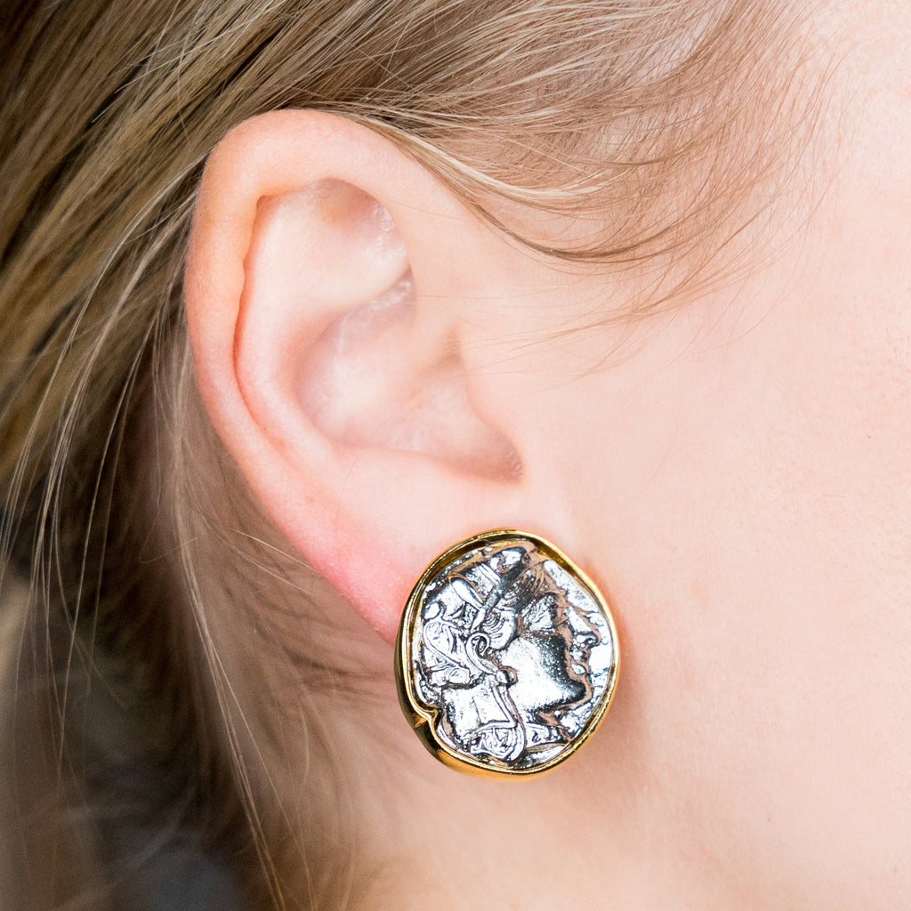 gold dollar coin earrings