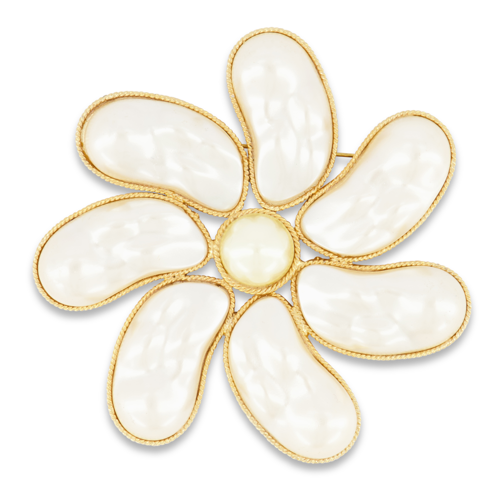 Baroque Pearl Petals Flower Pin
