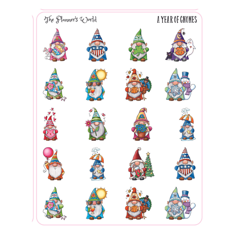 Classic Annual Holidays Planner Stickers