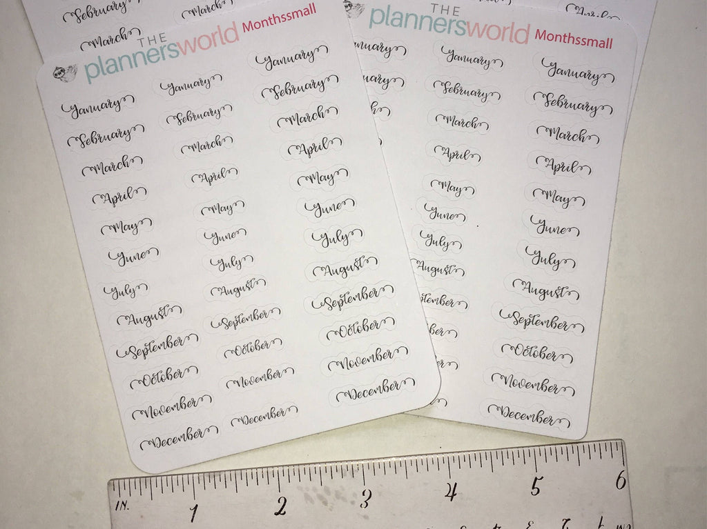 Large Month Script Planner Stickers – PlannerChickDesigns