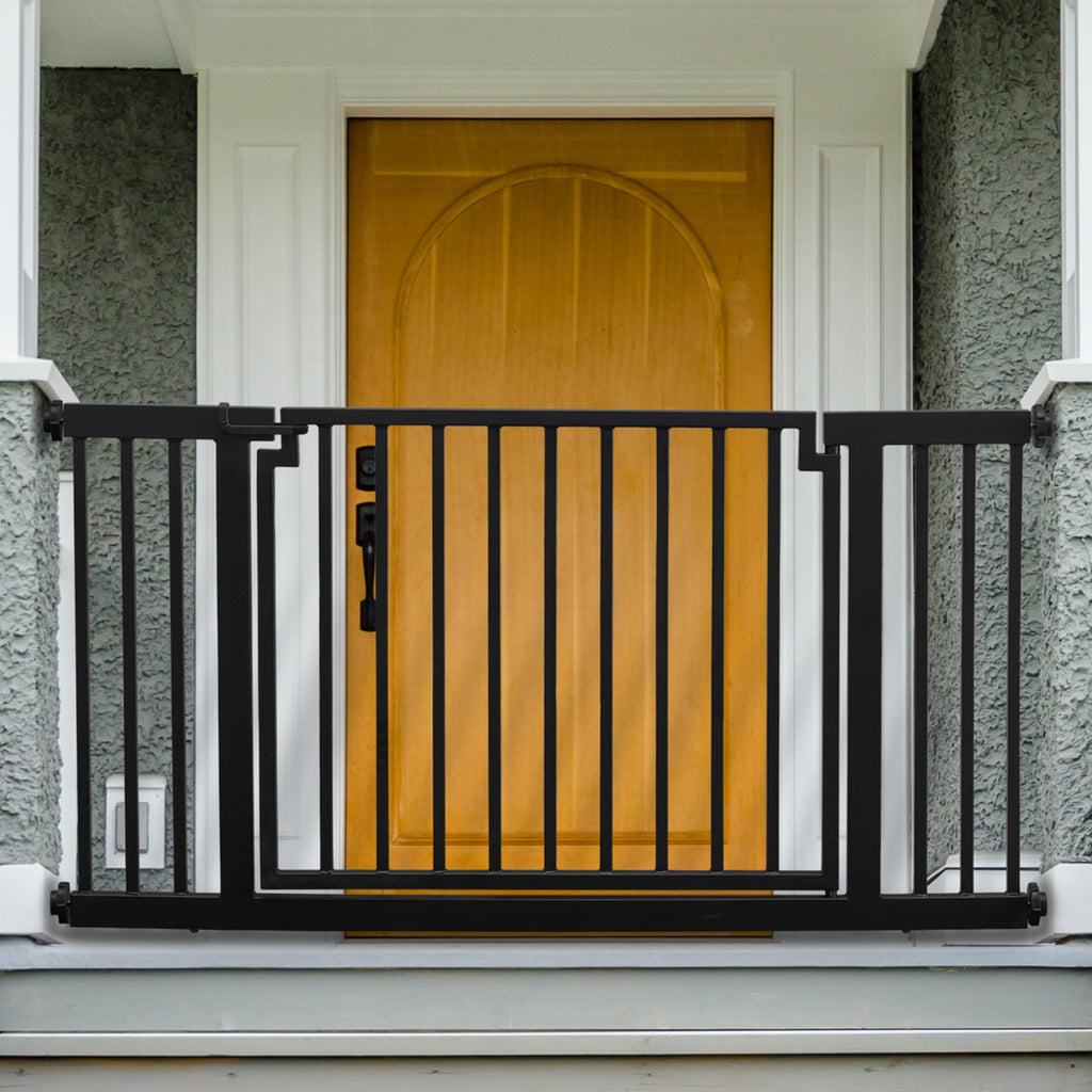 Extra Wide Outdoor Dog Gate with Walk Through Door, for Front Door. Porch, Patio. Libro by NMN Designs