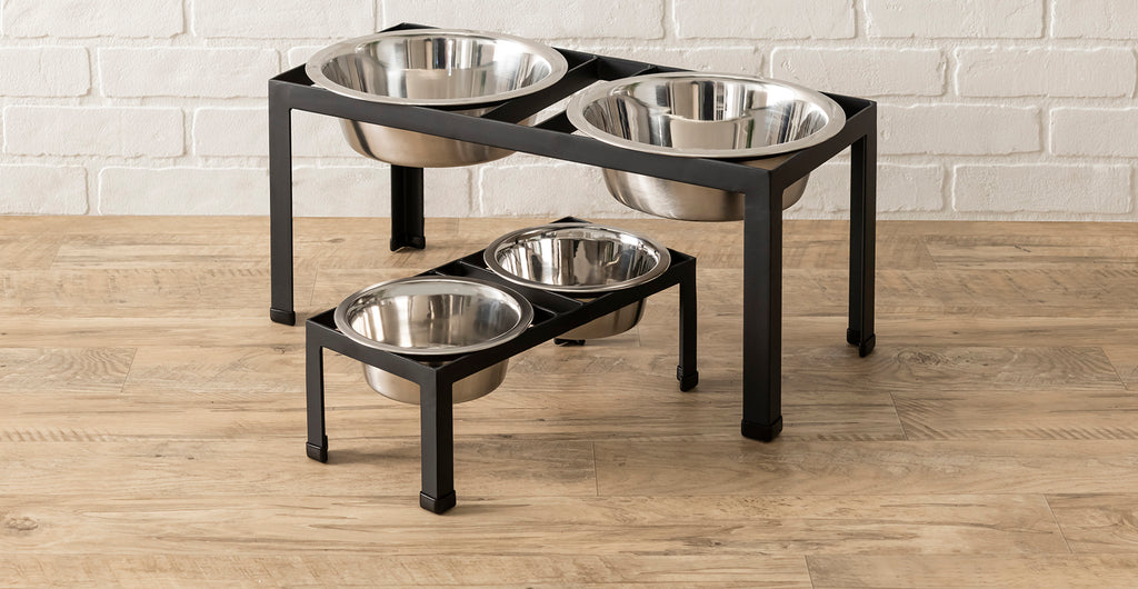 Modern Outdoor raised dog bowl stand set for small and large dogs nmn designs