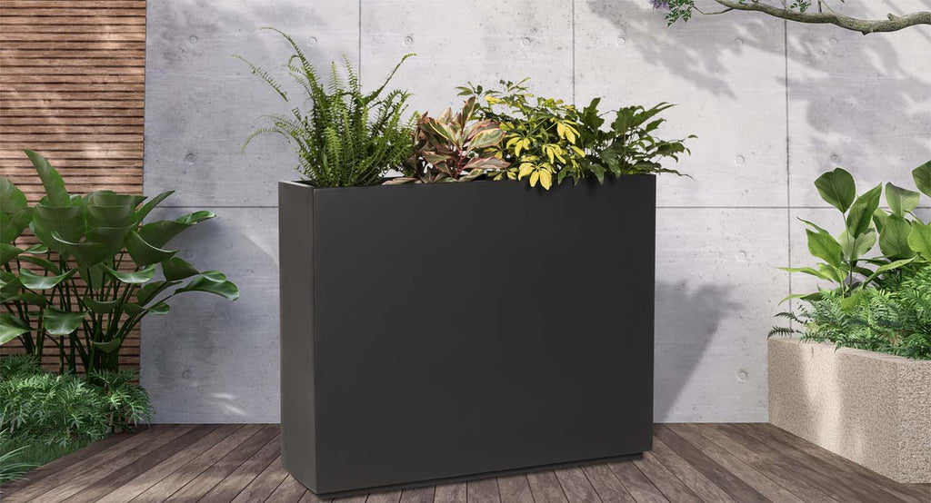 Aster Skinny Box Planter Black Outdoor NMN Designs