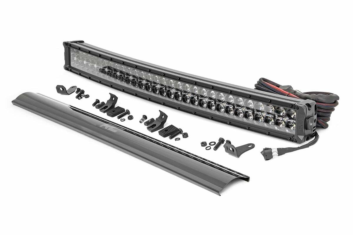 30 Inch Black Series LED Light Bar; Curved; Dual Row; Amber DRL 72930BDA