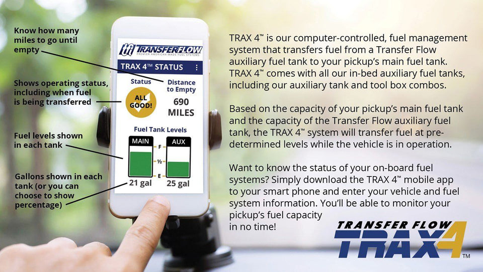 Transfer Flow - 50 Gallon In-Bed Auxiliary Fuel Tank System - TRAX 4