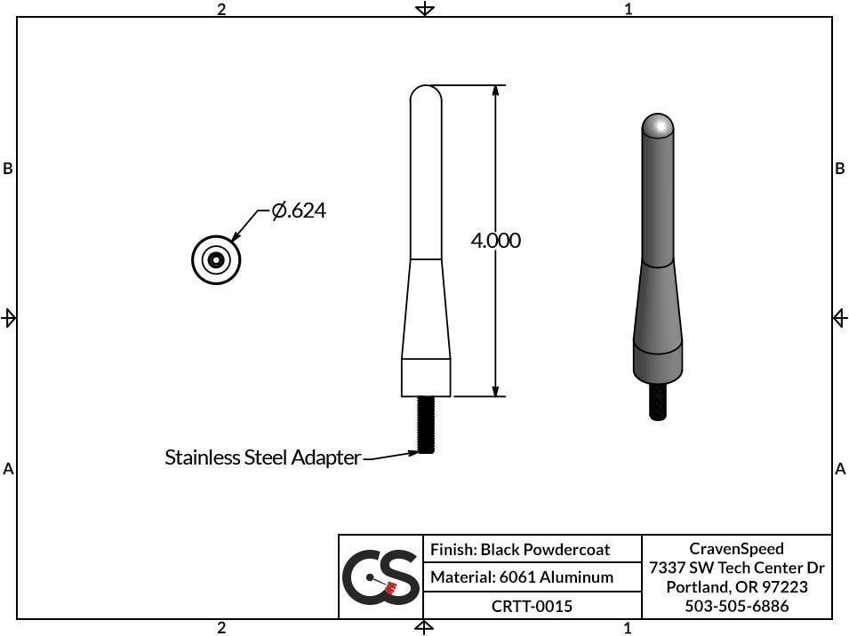 '99Current Toyota Tundra Orginal Stubby Antenna