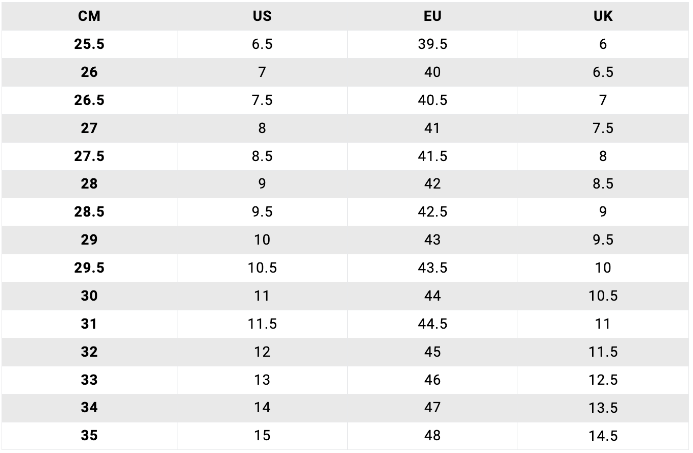 Shoes Sizing Guides | Sole Mechanics AU – Sole Mechanics Australia ...