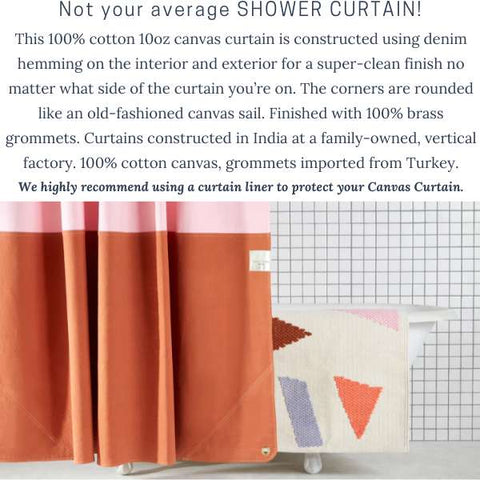 Heavy duty canvas shower curtains in stylish colour combos. You've never seen shower curtains look this good!