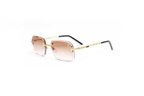 18KT gold Vintage Classic C sunglasses, Cartier style glasses by Vintage Wood Collection eyewear