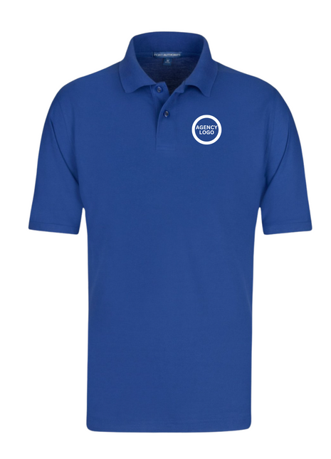 Men's regular fit navy short sleeve active polo shirt