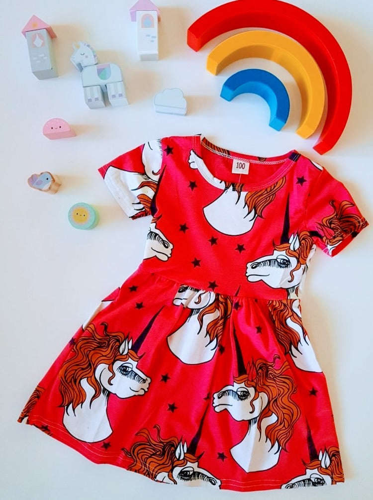 red unicorn dress